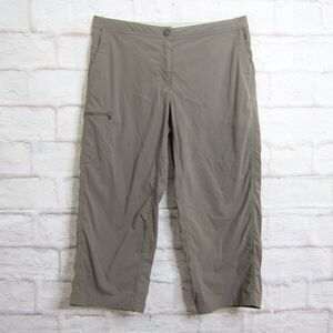 LL Bean Taupe Cropped Comfort Trail Hiking Outdoor Pants Stretch Size 12